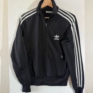 Adidas Black Track Jacket White Stripes
